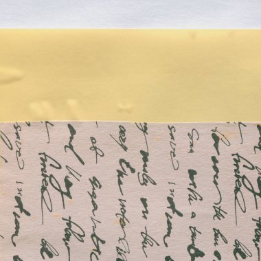 Çeşitli kağıtların kolajı, renkli soyut arkaplan  