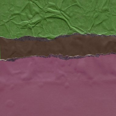 Çeşitli kağıtların kolajı, renkli soyut arkaplan  