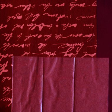 Çeşitli kağıtların kolajı, renkli soyut arkaplan  