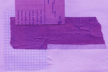 Çeşitli kağıtların kolajı, renkli soyut arkaplan  