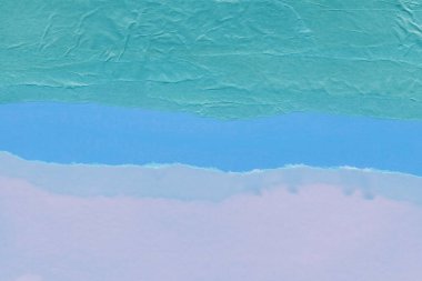 Çeşitli kağıtların kolajı, renkli soyut arkaplan  