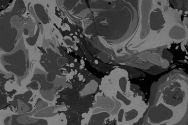 Kağıt arkaplanda siyah mermer mürekkep dokusu. Mermer taş resim.