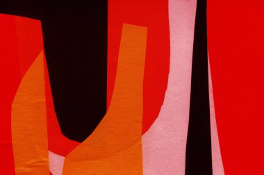 Çeşitli kağıtların kolajı, renkli soyut arkaplan  