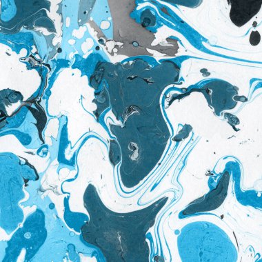 Beyaz suluboya arka planda renkli mermer mürekkep kağıdı dokusu. Kaotik soyut organik tasarım. Banyo bombası dalgaları.