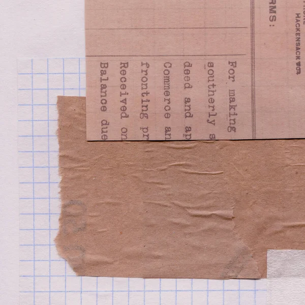 Çeşitli kağıtların kolajı, renkli soyut arkaplan  