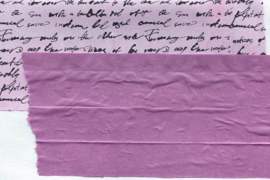 Çeşitli kağıtların kolajı, renkli soyut arkaplan  