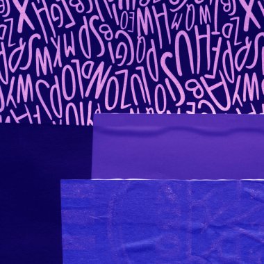 Çeşitli kağıtların kolajı, renkli soyut arkaplan  