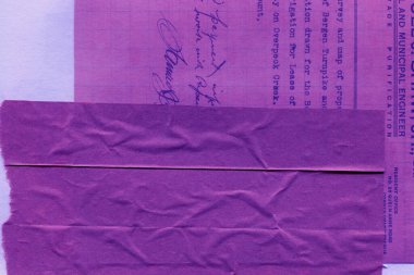 Çeşitli kağıtların kolajı, renkli soyut arkaplan  