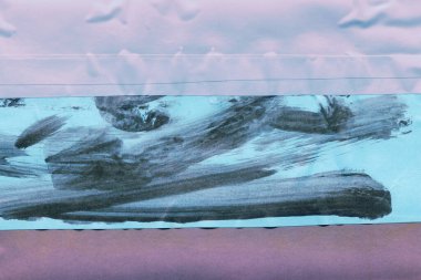 Çeşitli kağıtların kolajı, renkli soyut arkaplan  