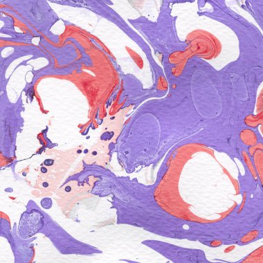 Beyaz suluboya arka planda renkli mermer mürekkep kağıdı dokusu. Kaotik soyut organik tasarım. Banyo bombası dalgaları.