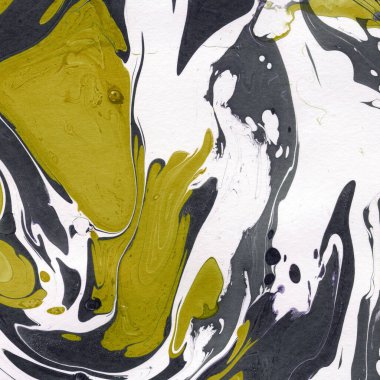 Beyaz suluboya arka planda renkli mermer mürekkep kağıdı dokusu. Kaotik soyut organik tasarım. Banyo bombası dalgaları.