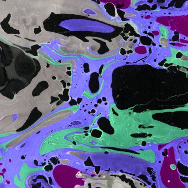 Beyaz suluboya arka planda renkli mermer mürekkep kağıdı dokusu. Kaotik soyut organik tasarım. Banyo bombası dalgaları.