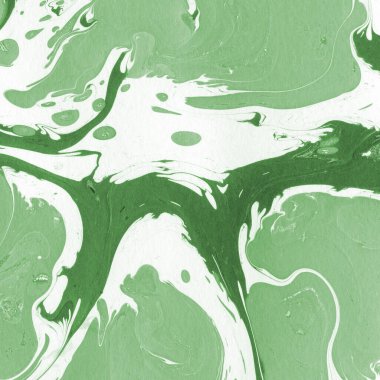 Sulu boya kağıdında yeşil mermer mürekkep dokusu. Mermer taş resim.