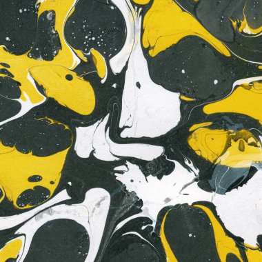 Beyaz suluboya arka planda renkli mermer mürekkep kağıdı dokusu. Kaotik soyut organik tasarım. Banyo bombası dalgaları.