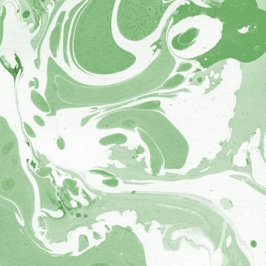 Sulu boya kağıdında yeşil mermer mürekkep dokusu. Mermer taş resim.