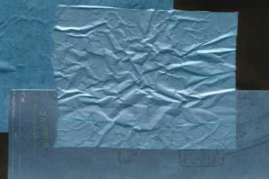 Çeşitli kağıtların kolajı, renkli soyut arkaplan  