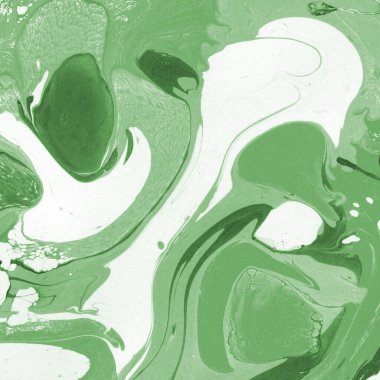 Sulu boya kağıdında yeşil mermer mürekkep dokusu. Mermer taş resim.