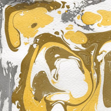 Beyaz suluboya arka planda renkli mermer mürekkep kağıdı dokusu. Kaotik soyut organik tasarım. Banyo bombası dalgaları.