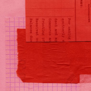 Çeşitli kağıtların kolajı, renkli soyut arkaplan  