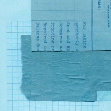 Çeşitli kağıtların kolajı, renkli soyut arkaplan  