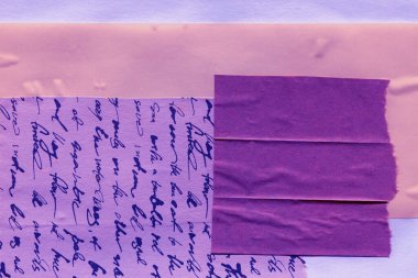 Çeşitli kağıtların kolajı, renkli soyut arkaplan  