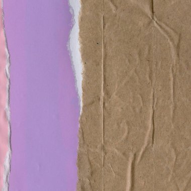 Çeşitli kağıtların kolajı, renkli soyut arkaplan  