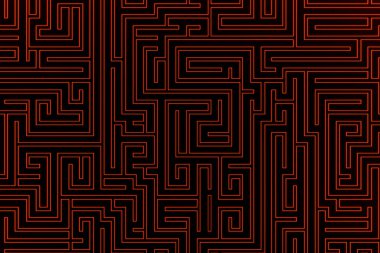 soyut 3D şekiller duvar kağıdı, kırmızı neon labirent