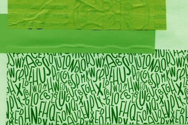 Çeşitli kağıtların kolajı, renkli soyut arkaplan  