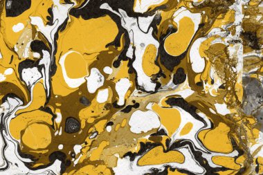 Beyaz suluboya arka planda renkli mermer mürekkep kağıdı dokusu. Kaotik soyut organik tasarım. Banyo bombası dalgaları.