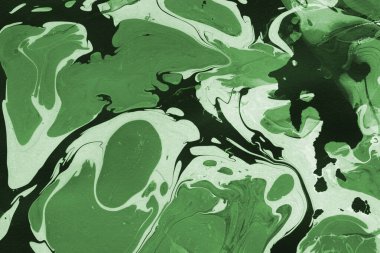 Sulu boya kağıdında yeşil mermer mürekkep dokusu. Mermer taş resim.