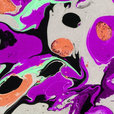 Beyaz suluboya arka planda renkli mermer mürekkep kağıdı dokusu. Kaotik soyut organik tasarım. Banyo bombası dalgaları.