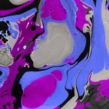 Beyaz suluboya arka planda renkli mermer mürekkep kağıdı dokusu. Kaotik soyut organik tasarım. Banyo bombası dalgaları.