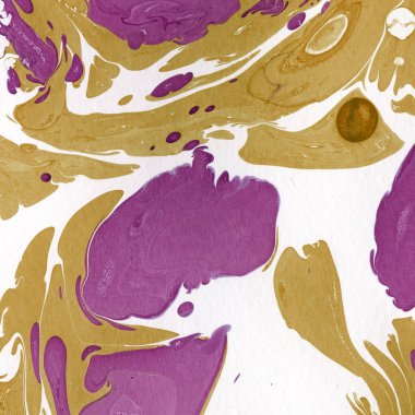 Beyaz suluboya arka planda renkli mermer mürekkep kağıdı dokusu. Kaotik soyut organik tasarım. Banyo bombası dalgaları.