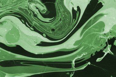 Sulu boya kağıdında yeşil mermer mürekkep dokusu. Mermer taş resim.