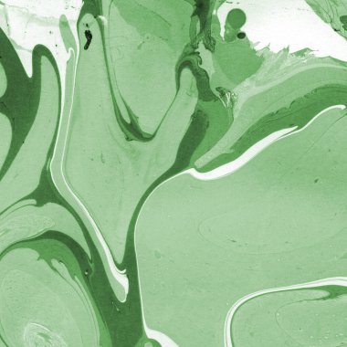 Sulu boya kağıdında yeşil mermer mürekkep dokusu. Mermer taş resim.