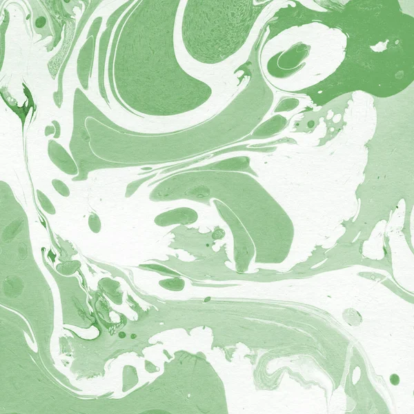 Sulu boya kağıdında yeşil mermer mürekkep dokusu. Mermer taş resim.