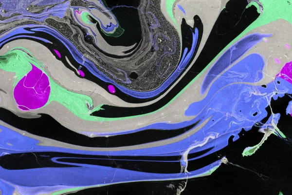 Colorful marble ink paper texture on white watercolor background. Chaotic abstract organic design. Bath bomb waves.