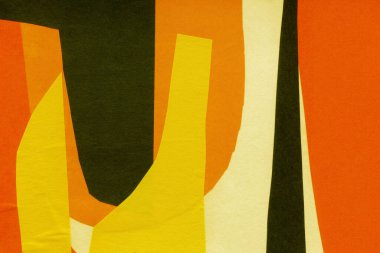 Çeşitli kağıtların kolajı, renkli soyut arkaplan  