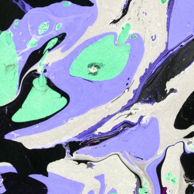 Beyaz suluboya arka planda renkli mermer mürekkep kağıdı dokusu. Kaotik soyut organik tasarım. Banyo bombası dalgaları.