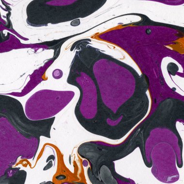 Beyaz suluboya arka planda renkli mermer mürekkep kağıdı dokusu. Kaotik soyut organik tasarım. Banyo bombası dalgaları.