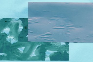 Çeşitli kağıtların kolajı, renkli soyut arkaplan  