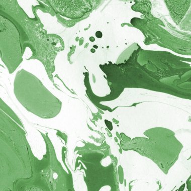 Sulu boya kağıdında yeşil mermer mürekkep dokusu. Mermer taş resim.