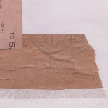 Çeşitli kağıtların kolajı, renkli soyut arkaplan  