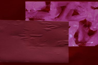 Çeşitli kağıtların kolajı, renkli soyut arkaplan  