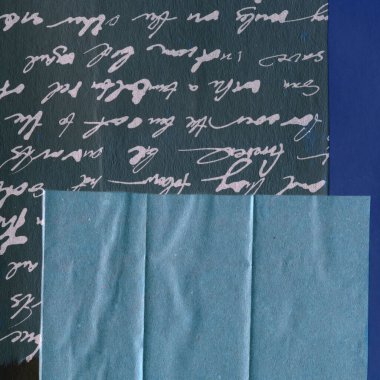 Çeşitli kağıtların kolajı, renkli soyut arkaplan  