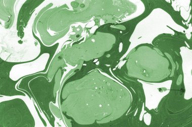 Sulu boya kağıdında yeşil mermer mürekkep dokusu. Mermer taş resim.