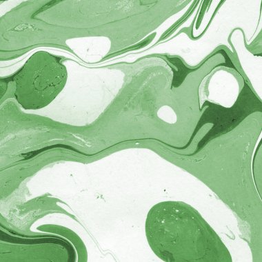 Sulu boya kağıdında yeşil mermer mürekkep dokusu. Mermer taş resim.