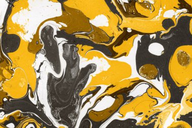 Beyaz suluboya arka planda renkli mermer mürekkep kağıdı dokusu. Kaotik soyut organik tasarım. Banyo bombası dalgaları.