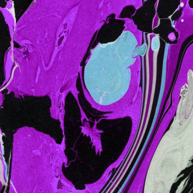 Beyaz suluboya arka planda renkli mermer mürekkep kağıdı dokusu. Kaotik soyut organik tasarım. Banyo bombası dalgaları.