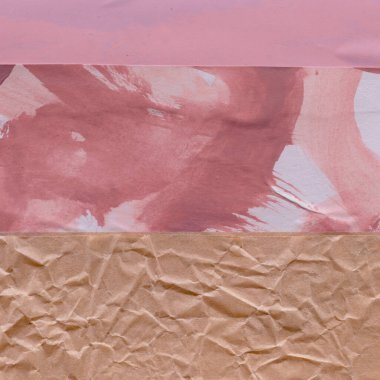 Çeşitli kağıtların kolajı, renkli soyut arkaplan  